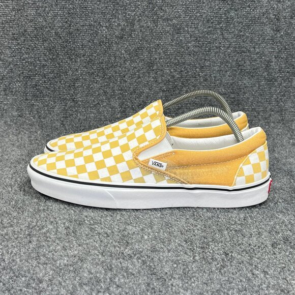 Vans Shoes Men's 11.5 Yellow Checkerboard Slip On Athletic Retro Skate Sneakers - Picture 4 of 11